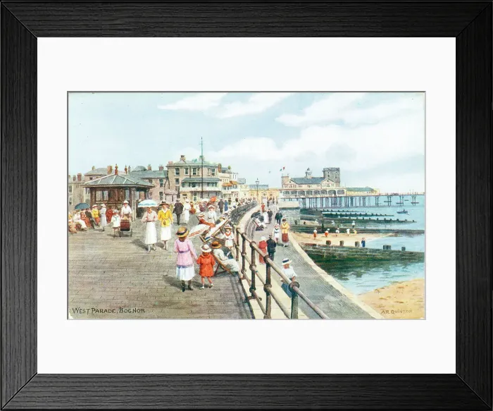 Framed Print : Sightseers West Parade Bognor. Band stand and pier Framed Print : Sightseers West Parade Bognor. Band stand and pier