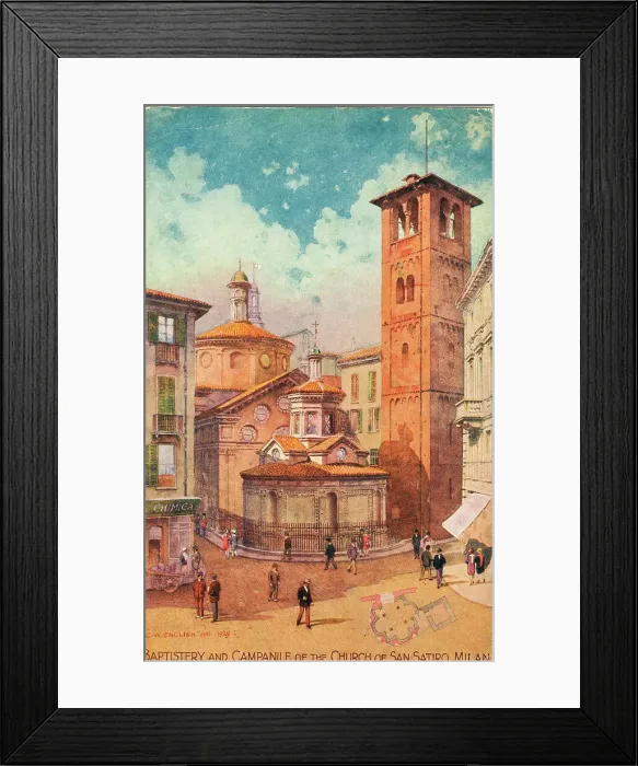 Framed Print : Church of San Satiro, Milan, Baptistry and Bell Tower Framed Print : Church of San Satiro, Milan, Baptistry and Bell Tower