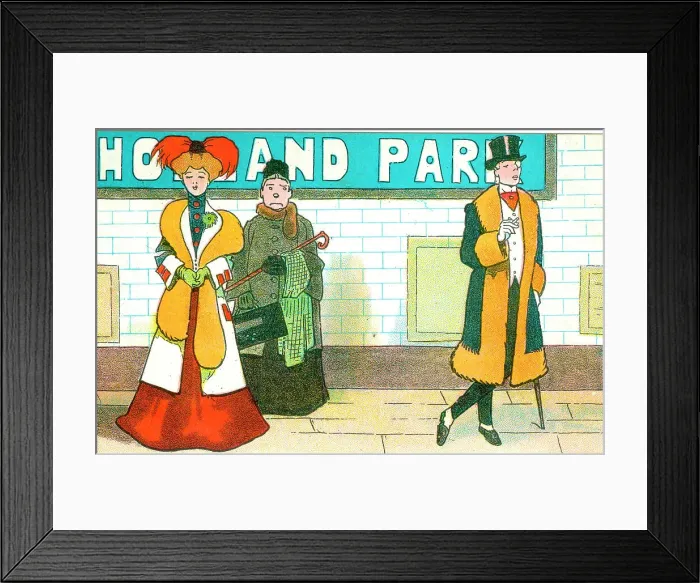Framed Print : Smart toff, lady, working class woman - Holland Park Station Framed Print : Smart toff, lady, working class woman - Holland Park Station