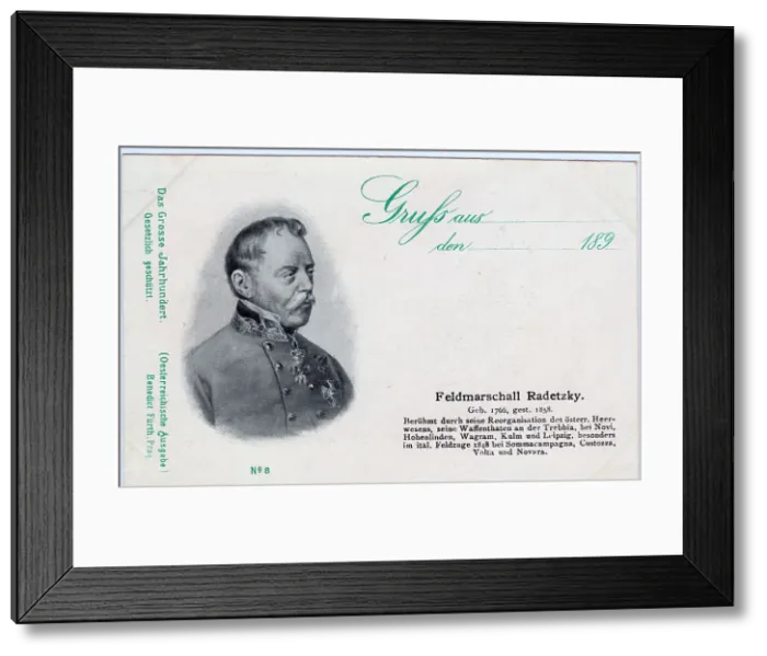 Framed Print : Head and shoulders portrait of Marshal Radetzky Framed Print : Head and shoulders portrait of Marshal Radetzky