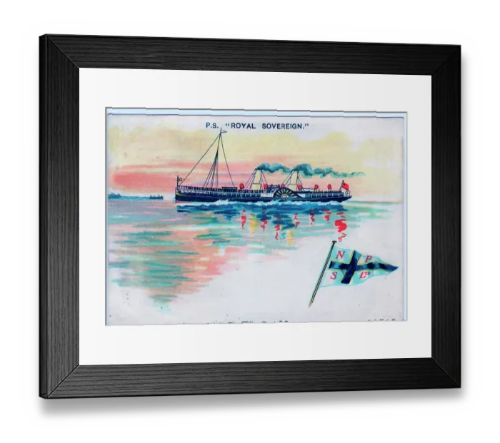 Framed Print : Two funnel paddle steamer Royal Sovereign Framed Print : Two funnel paddle steamer Royal Sovereign