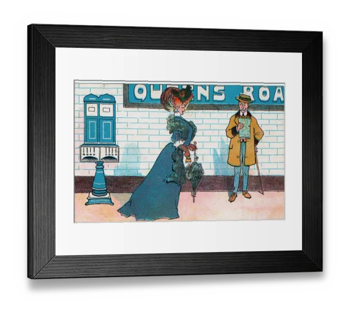 Framed Print : Overdressed Edwardian matron on Queen's Road tube Framed Print : Overdressed Edwardian matron on Queen's Road tube