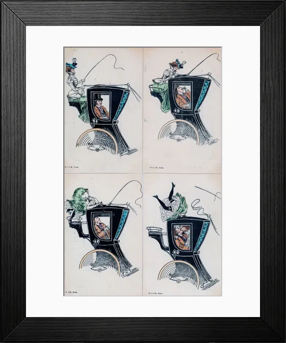 Framed Print : Smartly dressed Edwardian lady cab driver with whip Framed Print : Smartly dressed Edwardian lady cab driver with whip
