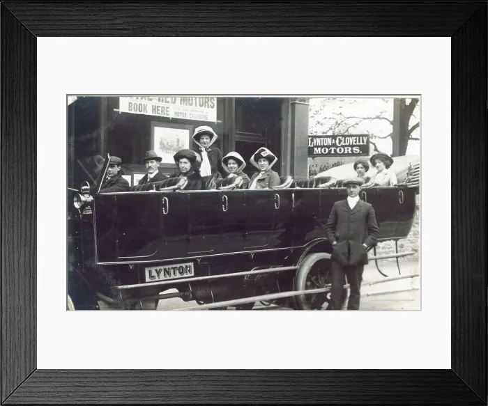 Framed Print : Open air charabanc with smart lady passengers Framed Print : Open air charabanc with smart lady passengers
