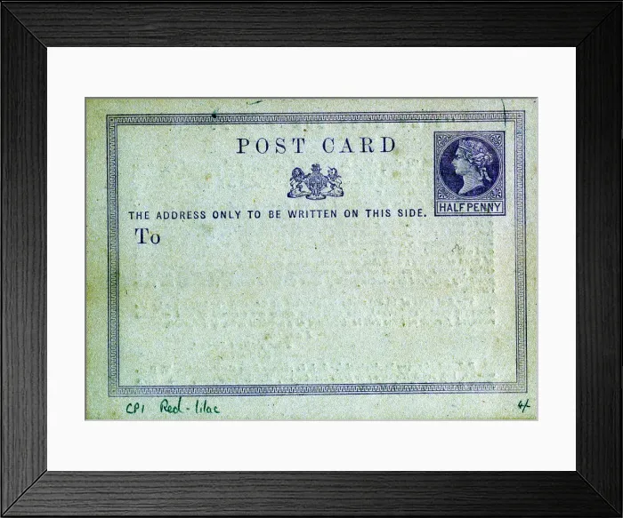 Framed Print : The First British Postcard Framed Print : The First British Postcard