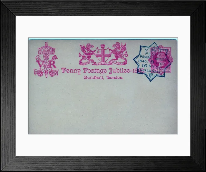 Framed Print : Commemoration Postcard Penny Postage Jubilee Framed Print : Commemoration Postcard Penny Postage Jubilee
