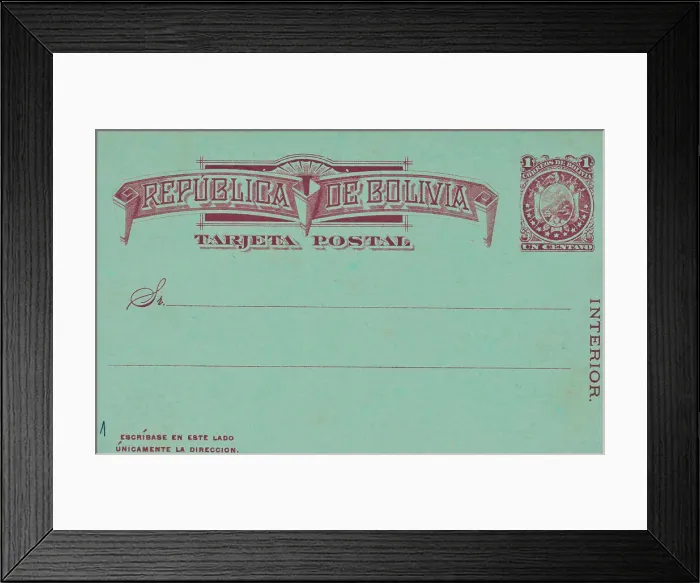 Framed Print : Bolivian Tarjeta Postal Framed Print : Bolivian Tarjeta Postal