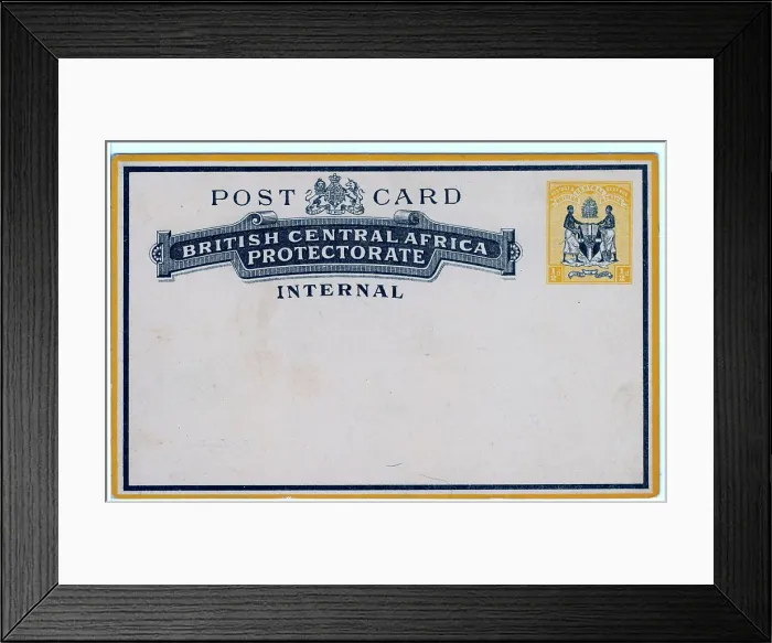 Framed Print : British Central Africa Protectorate Postcard Framed Print : British Central Africa Protectorate Postcard