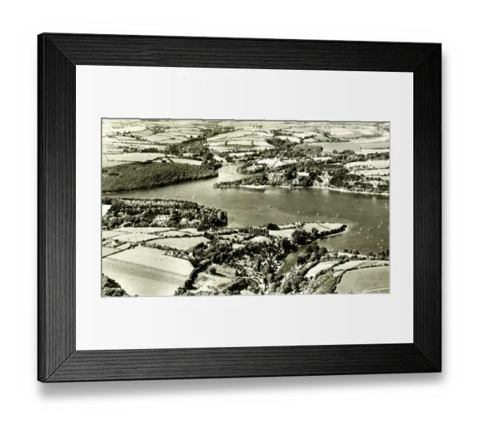Framed Print : Aerial view, Helford River, Cornwall Framed Print : Aerial view, Helford River, Cornwall