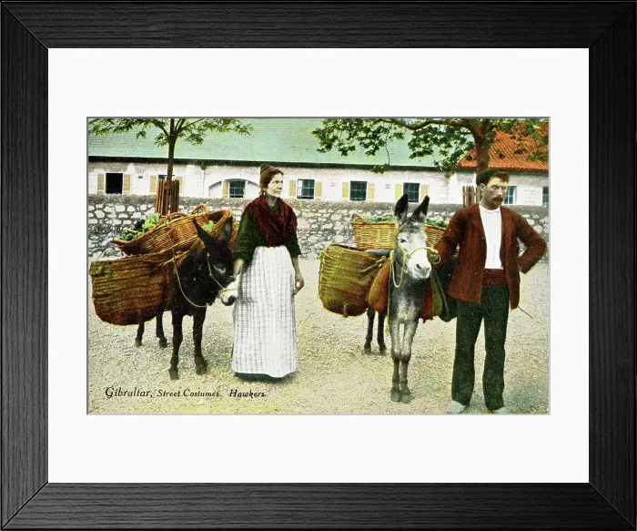 Framed Print : Street Costumes, Hawkers, Gibraltar Framed Print : Street Costumes, Hawkers, Gibraltar