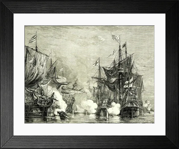 Framed Print : John Hawkins at the Battle of San Juan de Ulua Framed Print : John Hawkins at the Battle of San Juan de Ulua