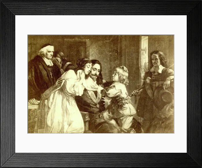 Framed Print : King Charles I says farewell to his family Framed Print : King Charles I says farewell to his family