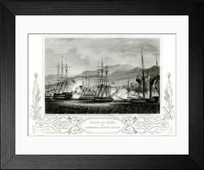 Framed Print : Attack on Sidon by Commodore Charles Napier Framed Print : Attack on Sidon by Commodore Charles Napier