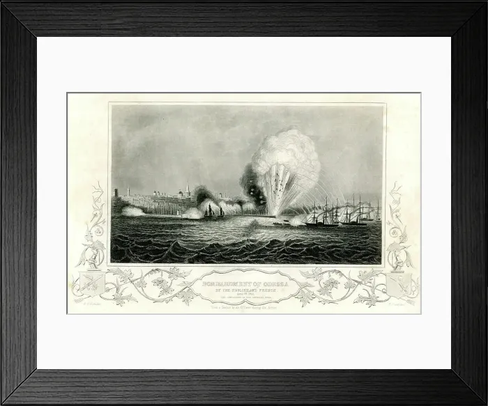 Framed Print : Bombardment of Odessa by the English and French Framed Print : Bombardment of Odessa by the English and French
