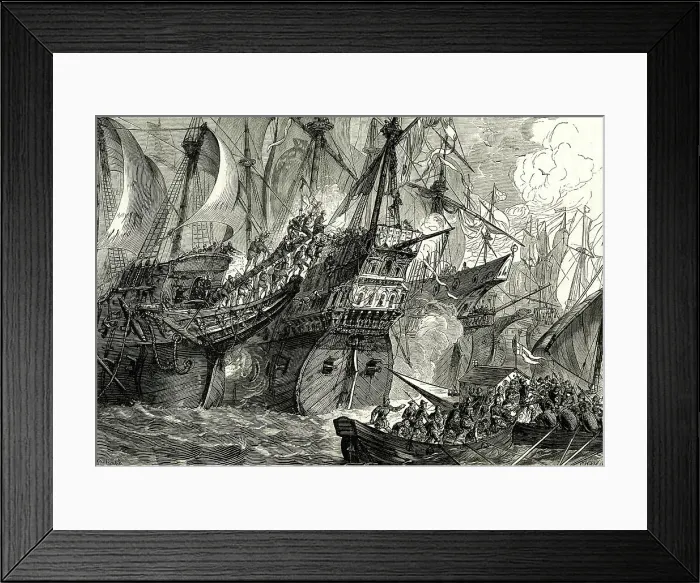 Framed Print : Spanish fleet and the ships of the Sea Beggars Framed Print : Spanish fleet and the ships of the Sea Beggars