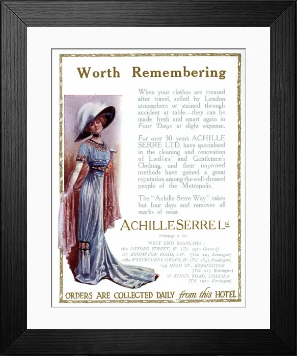 Framed Print : Advert, Achille Serre Ltd, London Framed Print : Advert, Achille Serre Ltd, London