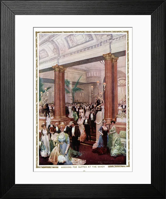 Framed Print : Arriving for Supper at The Savoy Hotel, London Framed Print : Arriving for Supper at The Savoy Hotel, London