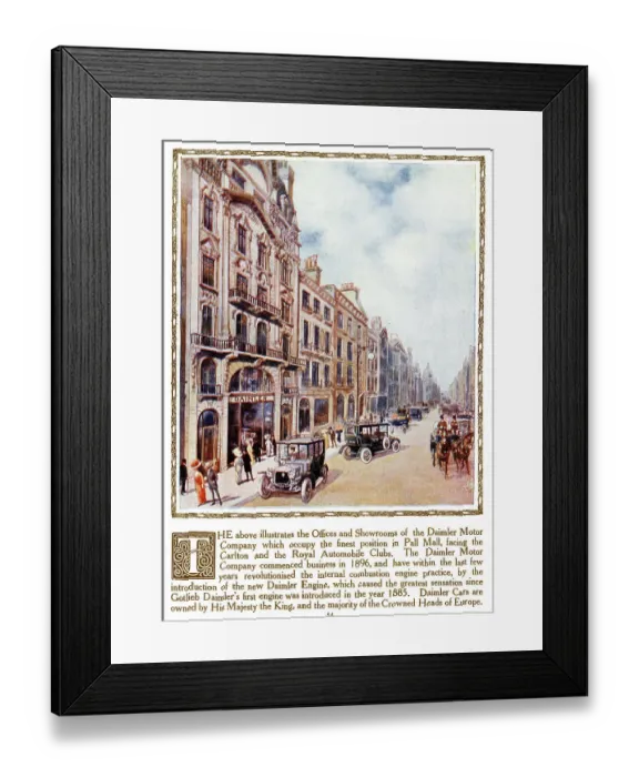 Framed Print : Daimler Motor Company, Pall Mall, London Framed Print : Daimler Motor Company, Pall Mall, London