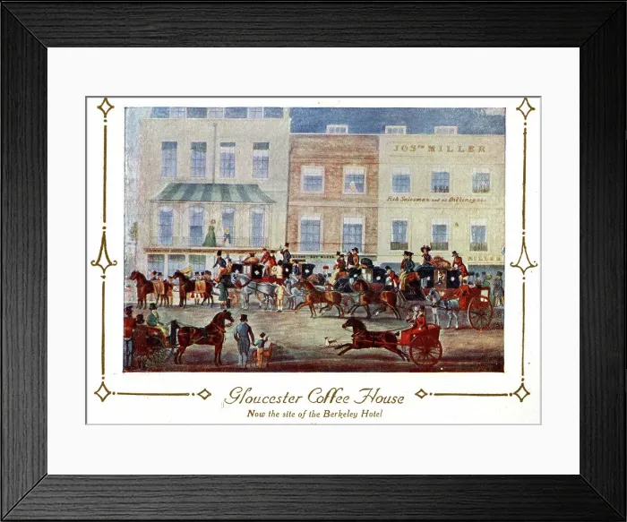 Framed Print : Gloucester Coffee House, now the site of The Savoy Hotel Framed Print : Gloucester Coffee House, now the site of The Savoy Hotel