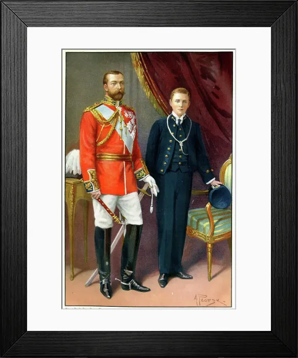 Framed Print : King George V and Edward, Prince of Wales Framed Print : King George V and Edward, Prince of Wales