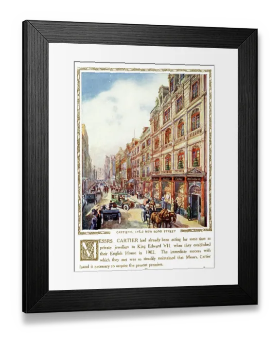 Framed Print : Messrs Cartier, Jewellers, New Bond Street, London Framed Print : Messrs Cartier, Jewellers, New Bond Street, London