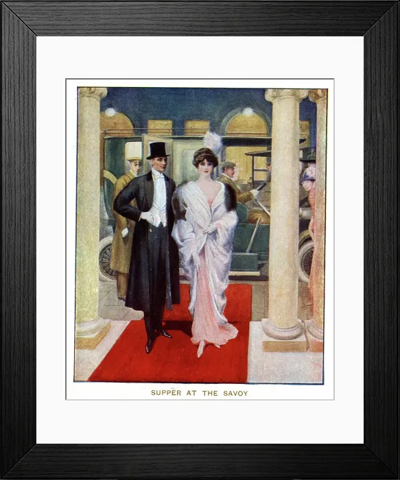 Framed Print : Supper at The Savoy Hotel, London Framed Print : Supper at The Savoy Hotel, London