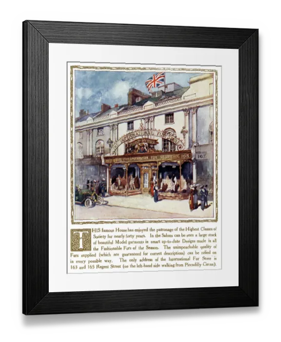 Framed Print : International Fur Store, Regent Street, London Framed Print : International Fur Store, Regent Street, London
