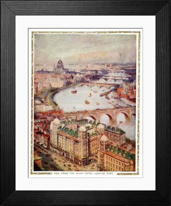 Framed Print : View from The Savoy Hotel, London, looking east Framed Print : View from The Savoy Hotel, London, looking east