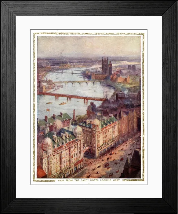 Framed Print : View from The Savoy Hotel, London, looking west Framed Print : View from The Savoy Hotel, London, looking west