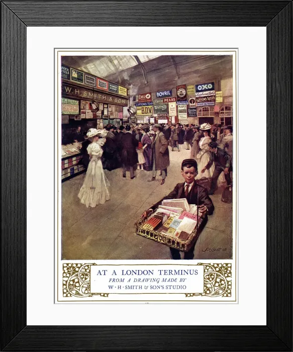 Framed Print : W H Smith & Son, news stand, London Railway Terminus Framed Print : W H Smith & Son, news stand, London Railway Terminus