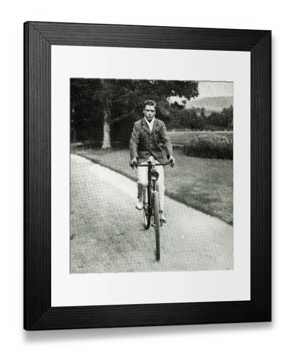 Framed Print : Edward, Prince of Wales, taking an early morning cycle Framed Print : Edward, Prince of Wales, taking an early morning cycle