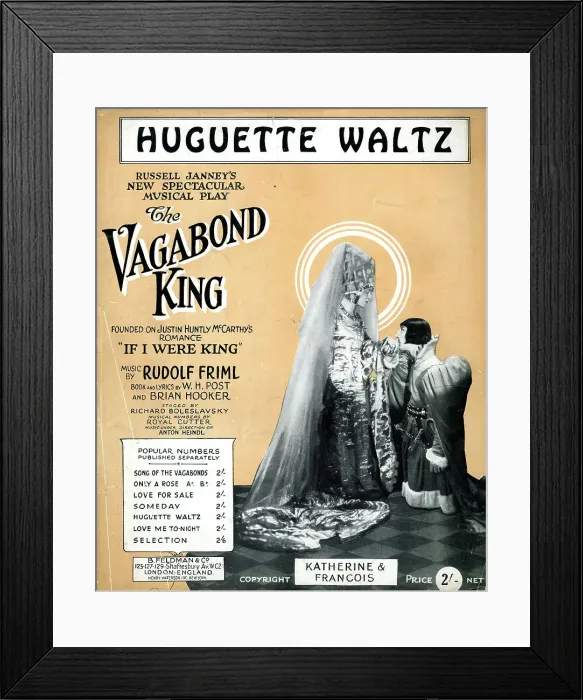 Framed Print : Music cover, Huguette Waltz from The Vagabond King Framed Print : Music cover, Huguette Waltz from The Vagabond King