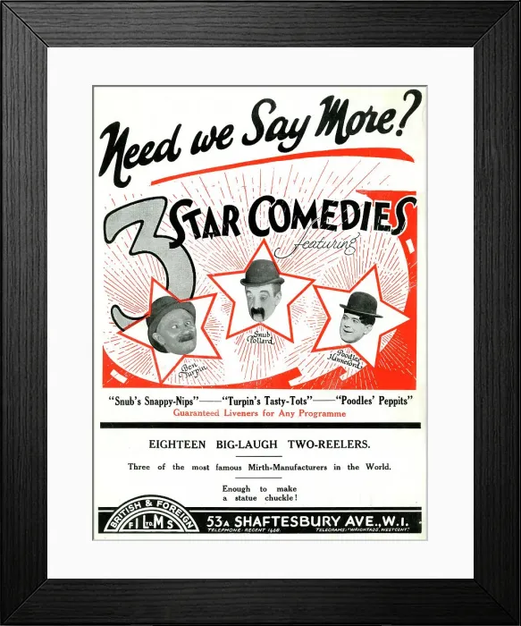 Framed Print : 3 Star Comedies, Ben Turpin, Snub Pollard, Poodles Hanneford Framed Print : 3 Star Comedies, Ben Turpin, Snub Pollard, Poodles Hanneford