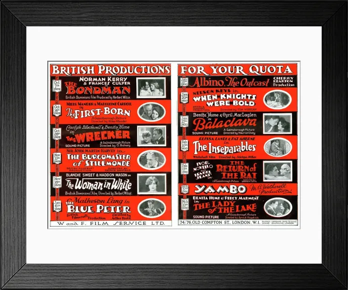 Framed Print : British Productions films 1929 and 1930 Framed Print : British Productions films 1929 and 1930