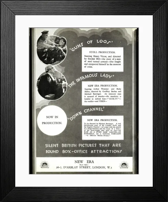 Framed Print : Three silent British films, New Era Productions, London