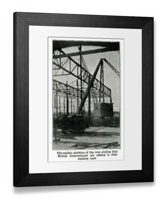 Framed Print : Skeleton of British International new studios at Elstree Framed Print : Skeleton of British International new studios at Elstree