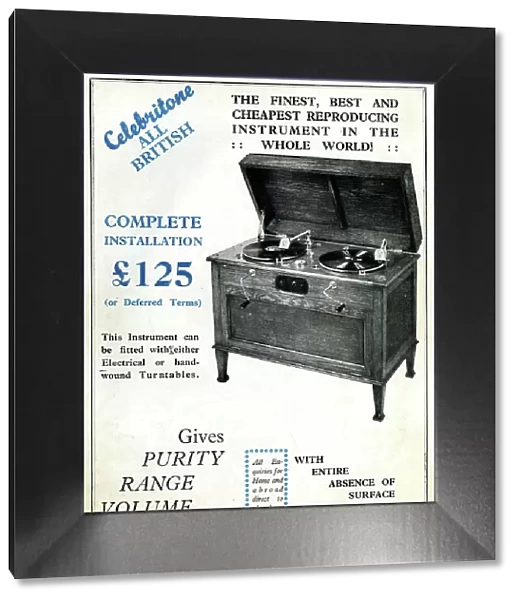 Advert, Twin Deck Celebritone Gramophone