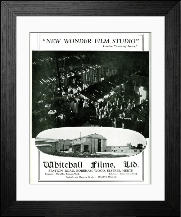 Framed Print : Whitehall Films Ltd, film studio, Boreham Wood, Elstree Framed Print : Whitehall Films Ltd, film studio, Boreham Wood, Elstree