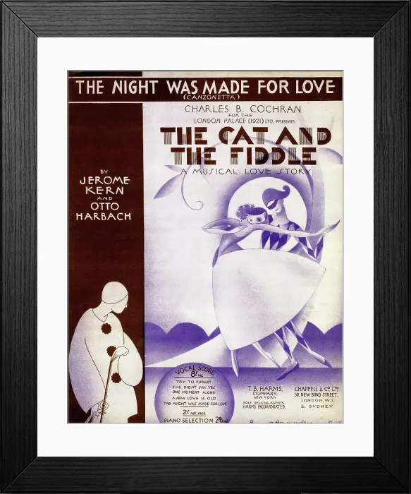 Framed Print : Music cover, The Night Was Made for Love Framed Print : Music cover, The Night Was Made for Love