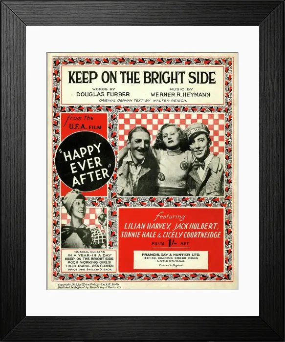 Framed Print : Music cover, Keep on the Bright Side, from Happy Ever After Framed Print : Music cover, Keep on the Bright Side, from Happy Ever After