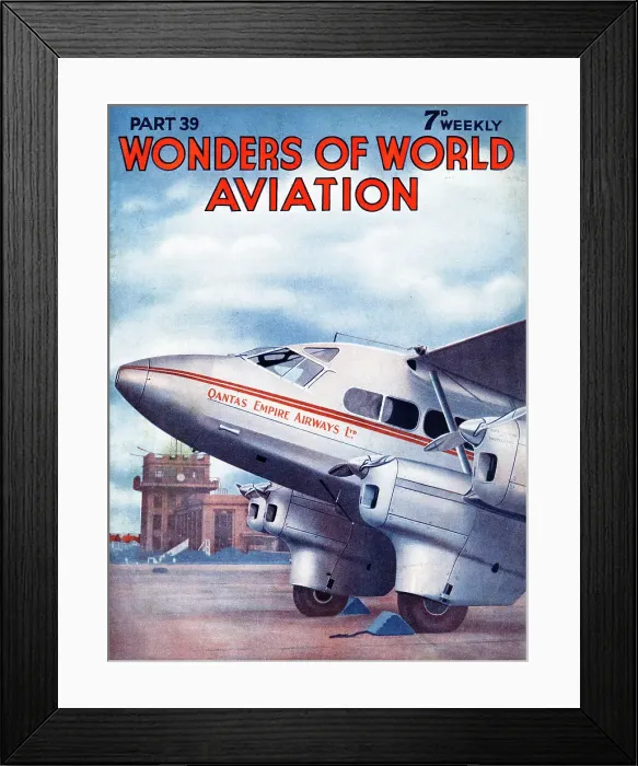 Framed Print : Qantas Empire Airways, De Havilland Express aircraft Framed Print : Qantas Empire Airways, De Havilland Express aircraft