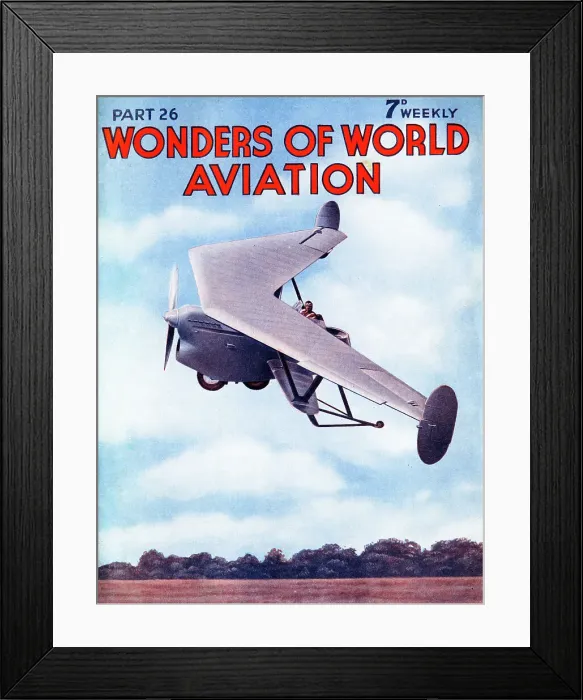 Framed Print : Unconventional aircraft Pterodactyl tailless aeroplane Framed Print : Unconventional aircraft Pterodactyl tailless aeroplane