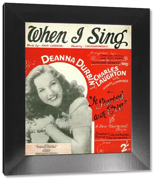Music cover, When I Sing, Deanna Durbin