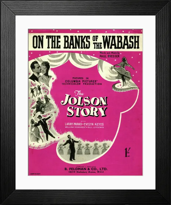 Framed Print : Music cover, On the Banks of the Wabash Framed Print : Music cover, On the Banks of the Wabash