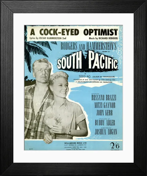 Framed Print : Music cover, A Cock-Eyed Optimist, from South Pacific Framed Print : Music cover, A Cock-Eyed Optimist, from South Pacific