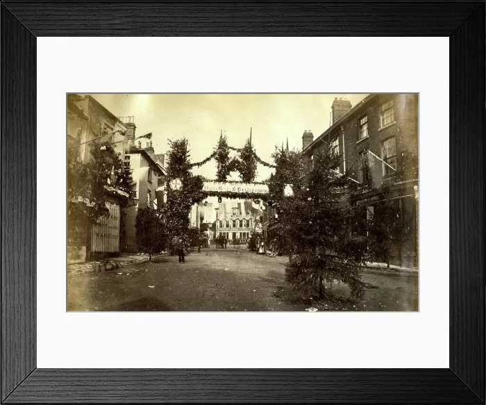 Framed Print : Street decorations for a royal wedding Framed Print : Street decorations for a royal wedding