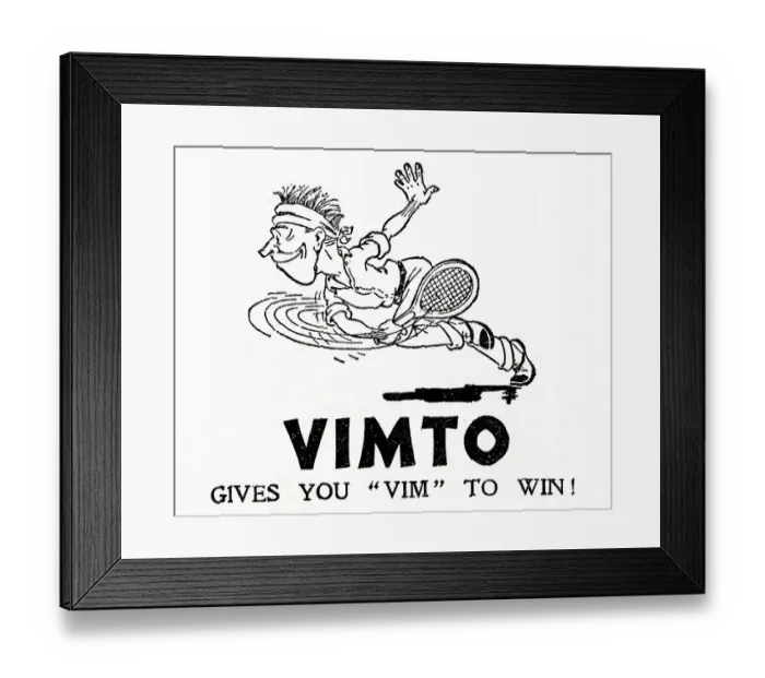 Framed Print : Advert, Vimto Tonic Fruit Drink Framed Print : Advert, Vimto Tonic Fruit Drink