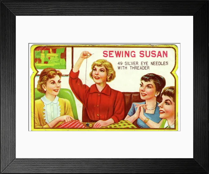 Framed Print : Sewing Susan Needles and Threader Framed Print : Sewing Susan Needles and Threader