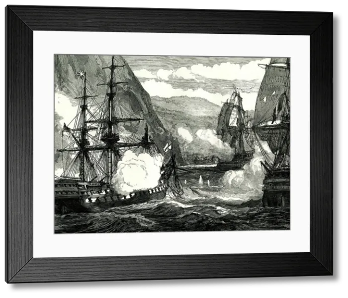 Framed Print : HMS Centaur at the Diamond Rock, Martinique, West Indies Framed Print : HMS Centaur at the Diamond Rock, Martinique, West Indies