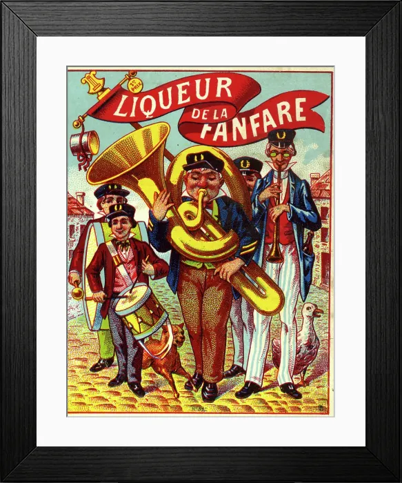 Framed Print : Label design, Liqueur de la Fanfare Framed Print : Label design, Liqueur de la Fanfare